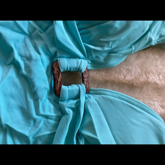 Tankini Set Aqua & Navy size 12 plus coverup - Picture 3 of 6